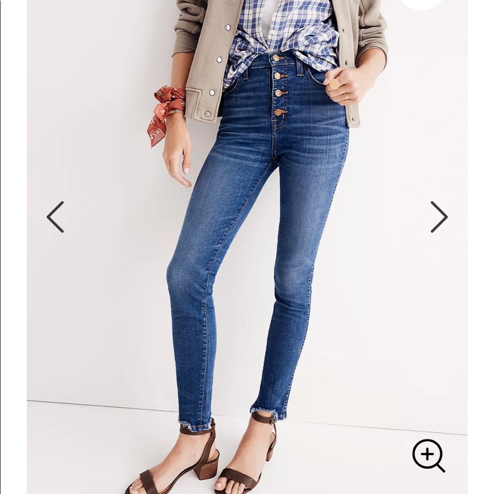 Madewell 10” high rise skinny Jean chewed hem